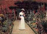 Lady in a Garden by Edmund Blair Leighton